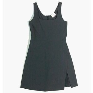 Alder Apparel Get Dirty Dress Small Dark Green Square Neck Athletic Mini Dress